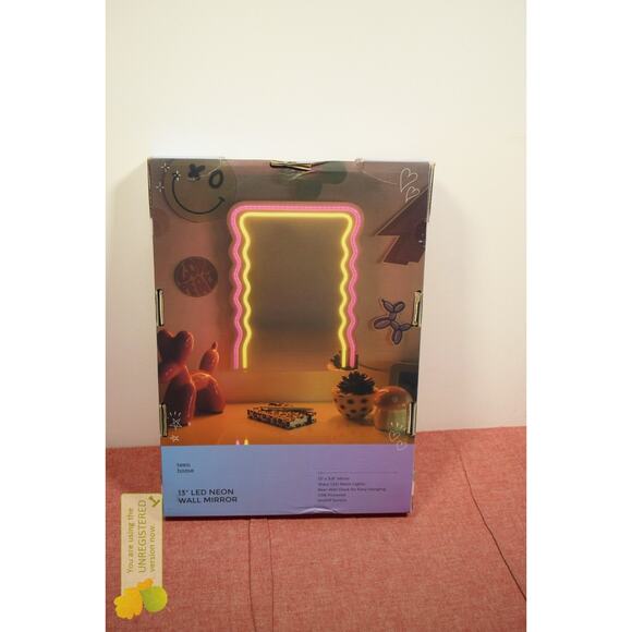 Prism 13" LED Neon Wavy Desk Mirror - Picture 3 of 6
